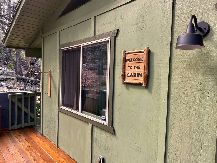 As soon as you walk through our cabin’s entry gate into our back deck, you will feel welcomed to your Home Away From Home.
