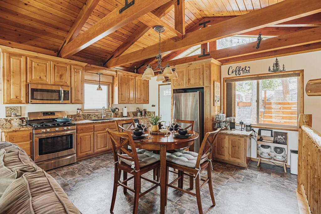 Cook for yourself or your guests in our fully stocked cabin’s kitchen.