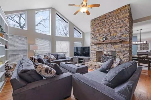 Living room with gas fireplace