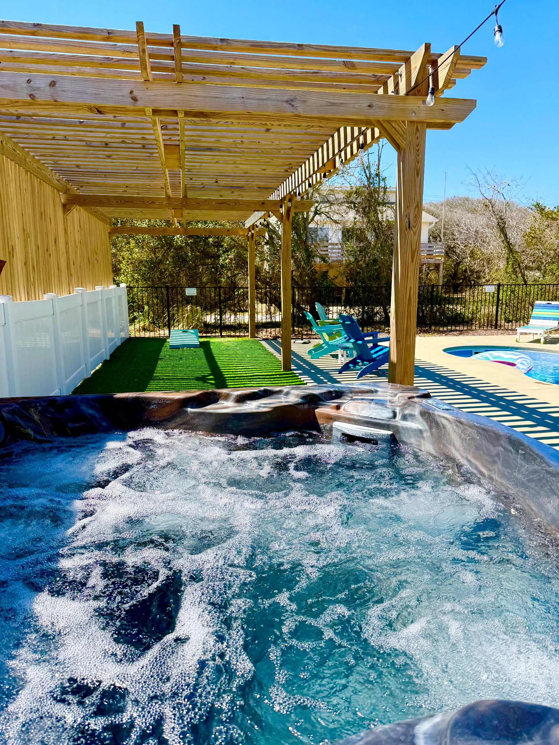Backyard Pool and Hot Tub