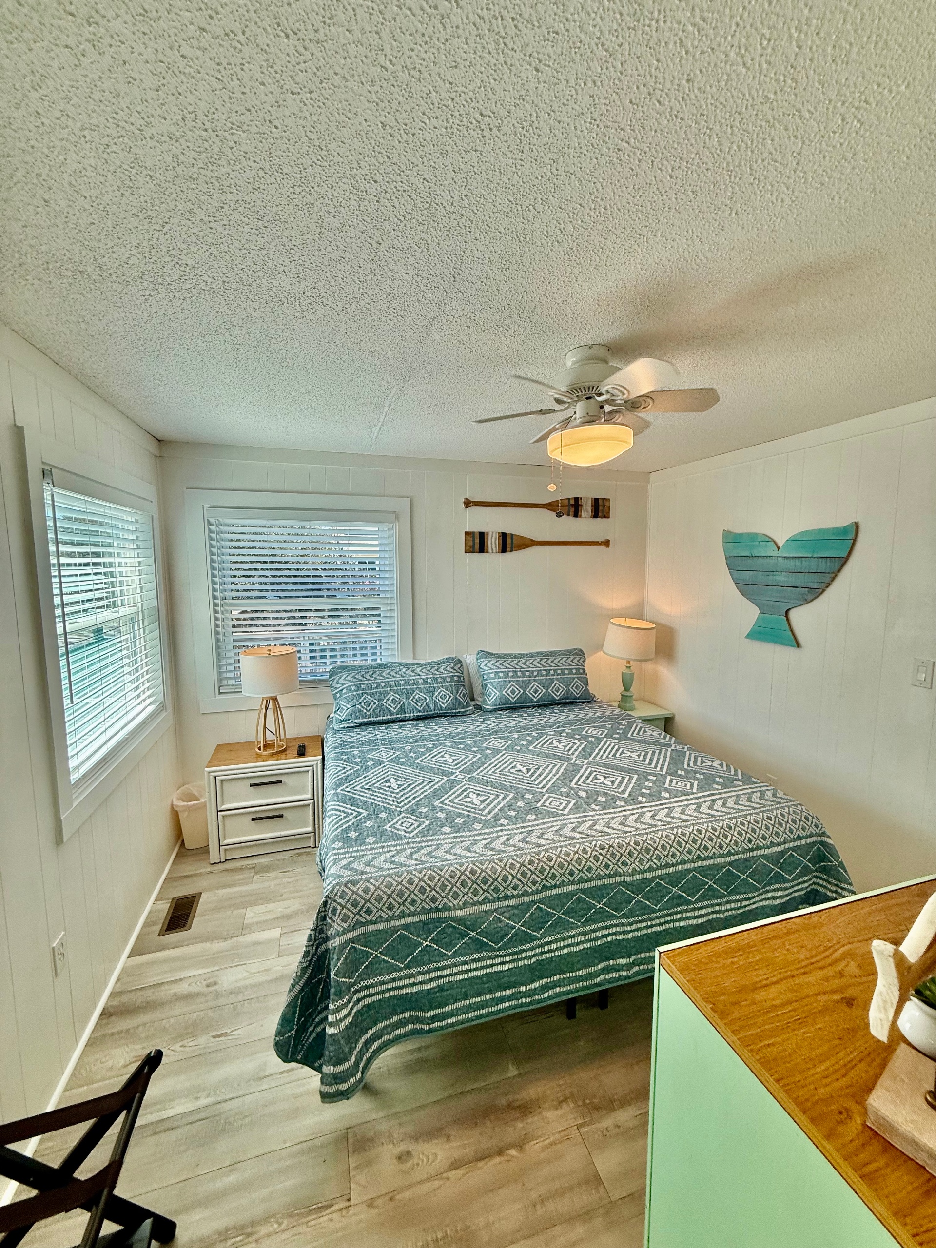 New for  2026! King Bedroom #2 has wall mounted TV, closet. bedside tables and lamps