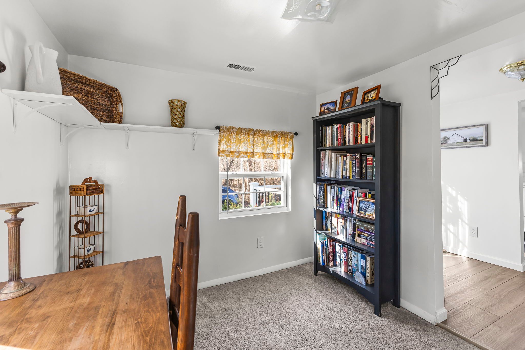 The office has a bookcase just filled to the brim with Civil War books for your perusal. 