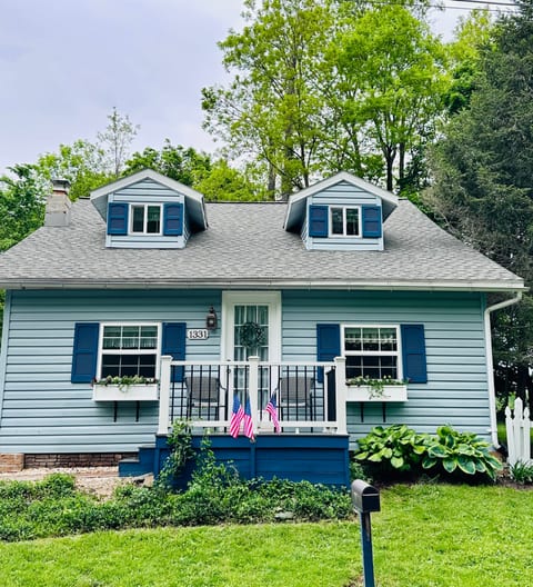 Blue Coat Cottage in summer.