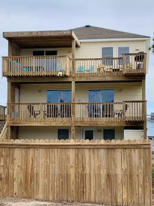 Back of the house overlooking private pool - Destination-OBX 8 Bdrm, 6 Bath Semi-Ocean Front - Nags Head