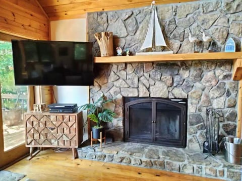 Wood burning fireplace