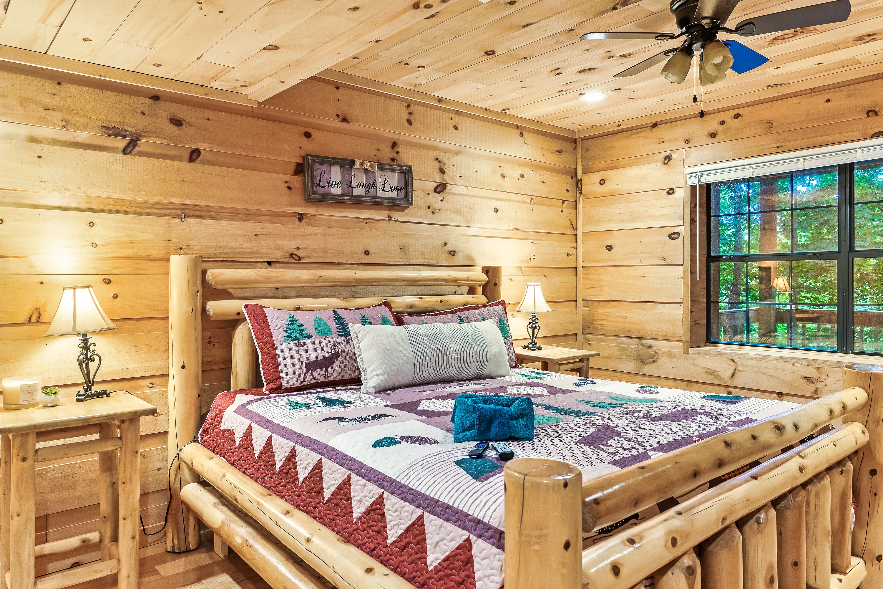 Downstairs king bedroom with ensuite full bathroom