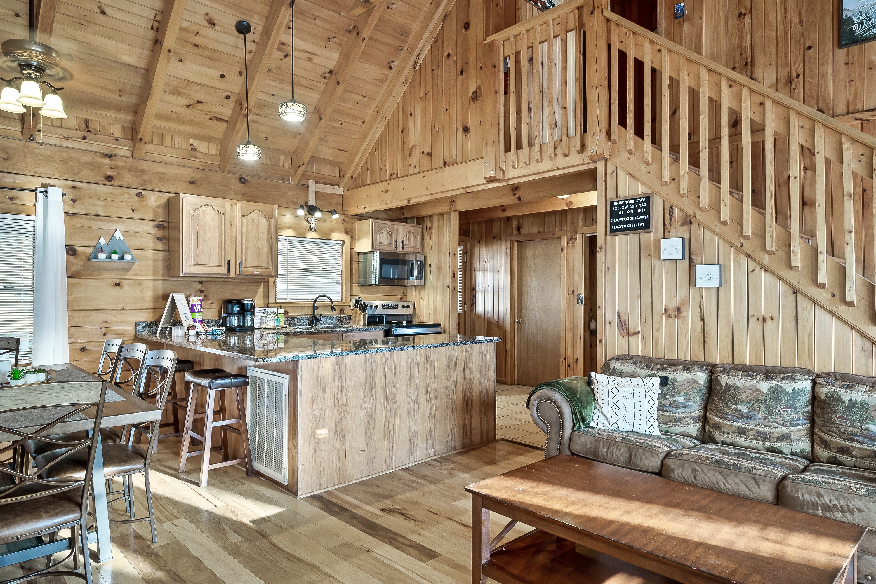 Enjoy this open floor concept where you have access to the kitchen, living room, and dining room