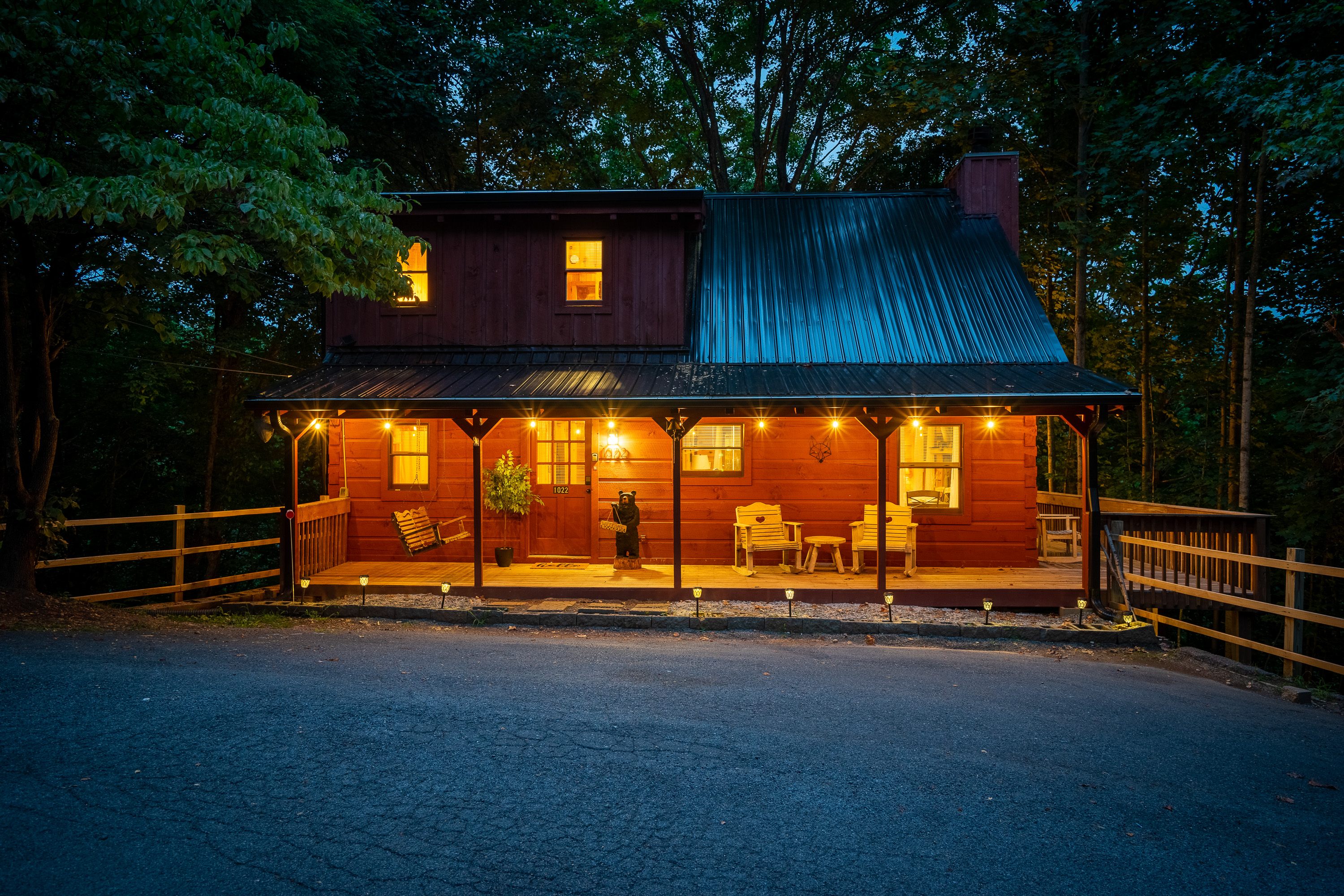 Charming and inviting front porch welcomes all of our guests for a relaxing stay