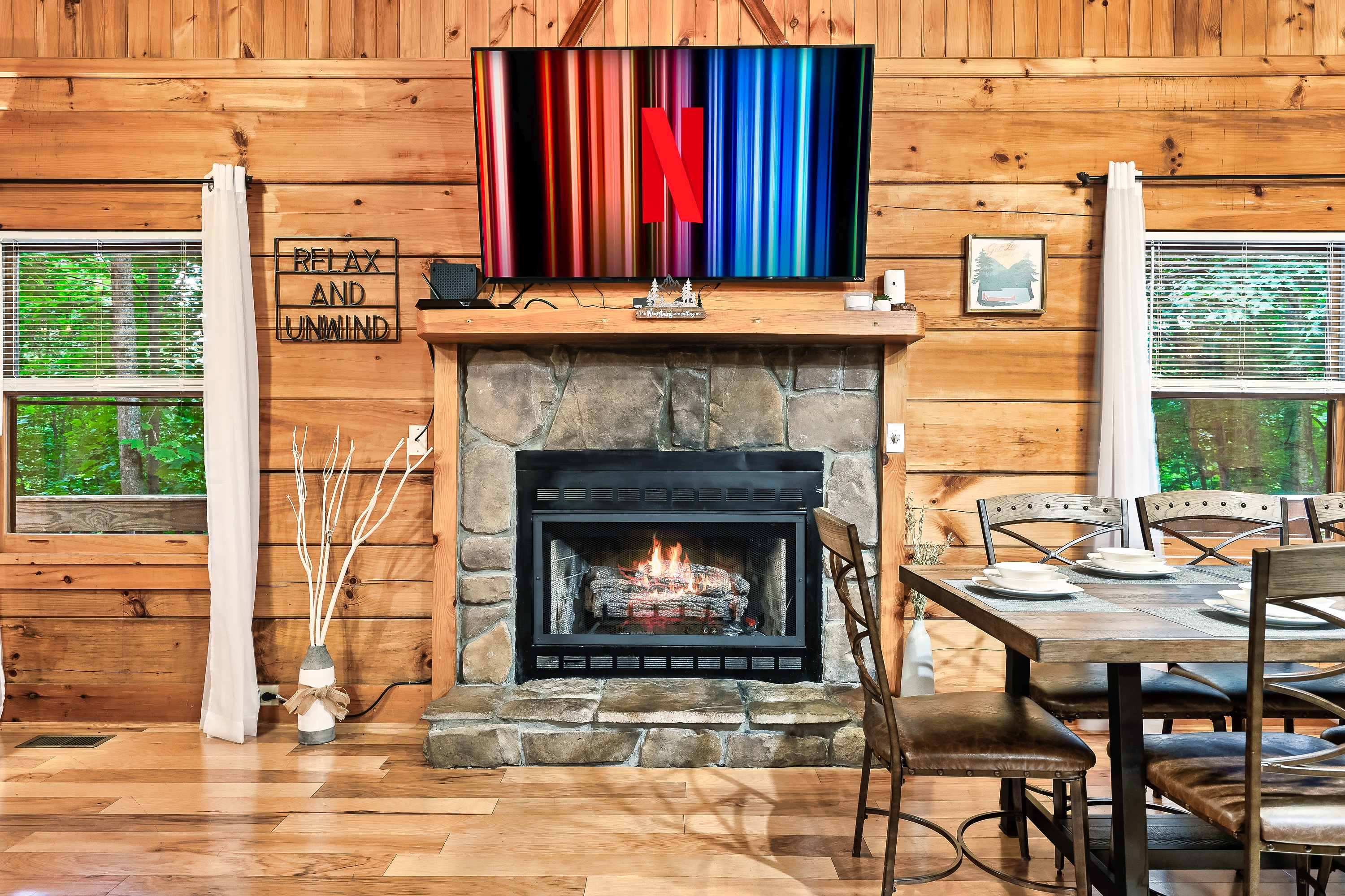 Enjoy this open floor concept where you have access to the kitchen, living room, and dining room