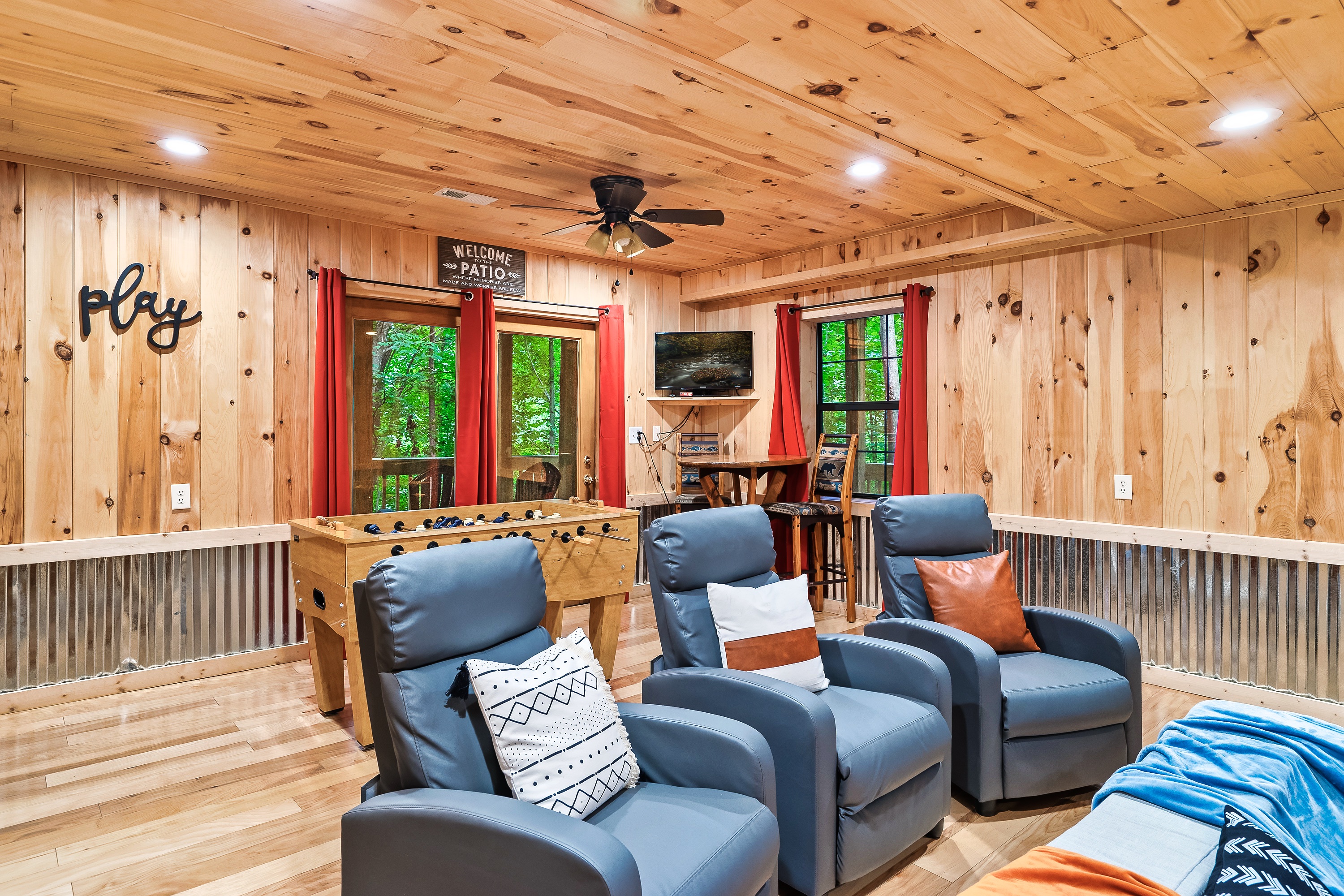 Watch a movie without having to go to a theater with these custom made theater chairs