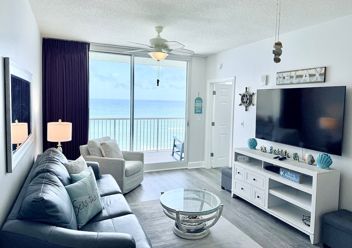 Beachfront 3BR with Gulf views and beach chairs available in the condo. Beachfront-Amazing View-Beachfront Master-Balcony!