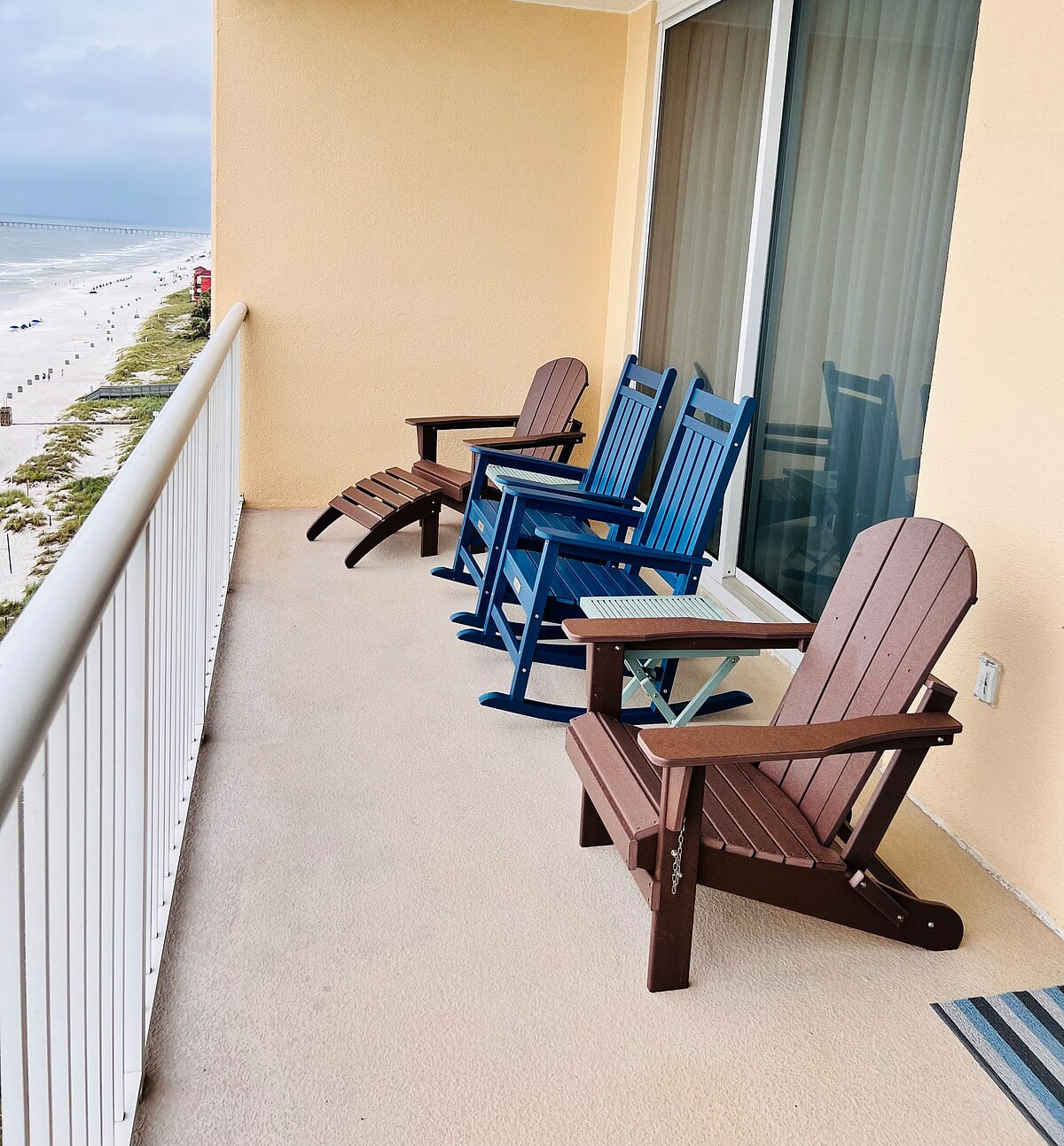 Relax on the beachfront balcony