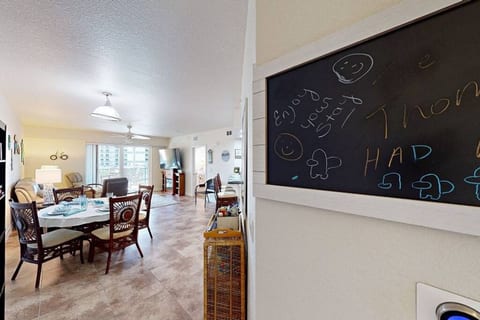 Here is a chalk board that you can leave messages for other people living in the home of where you are going or you can leave us messages before you leave. We love to hear how your visit was from your home away from home.