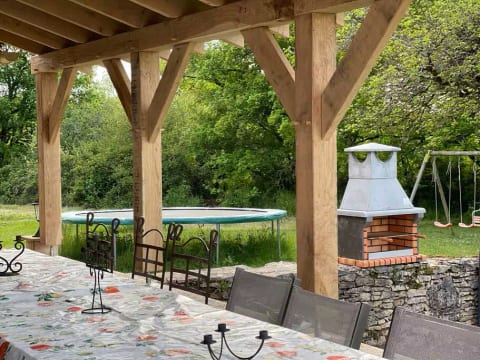 BBQ - view from terrace to play area