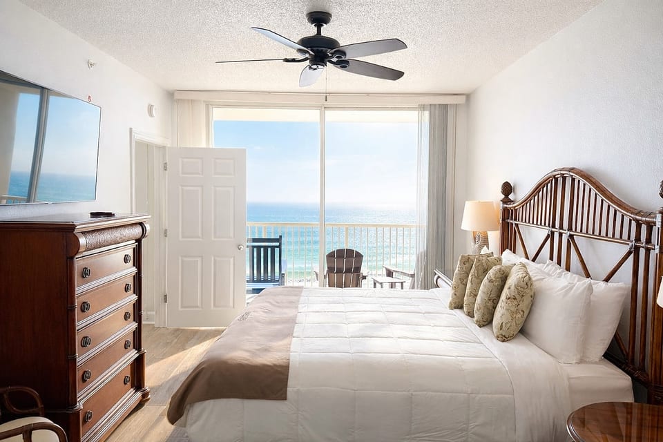 Wake up to this view! Beachfront master suite with balcony access and large en-suite master bath. 