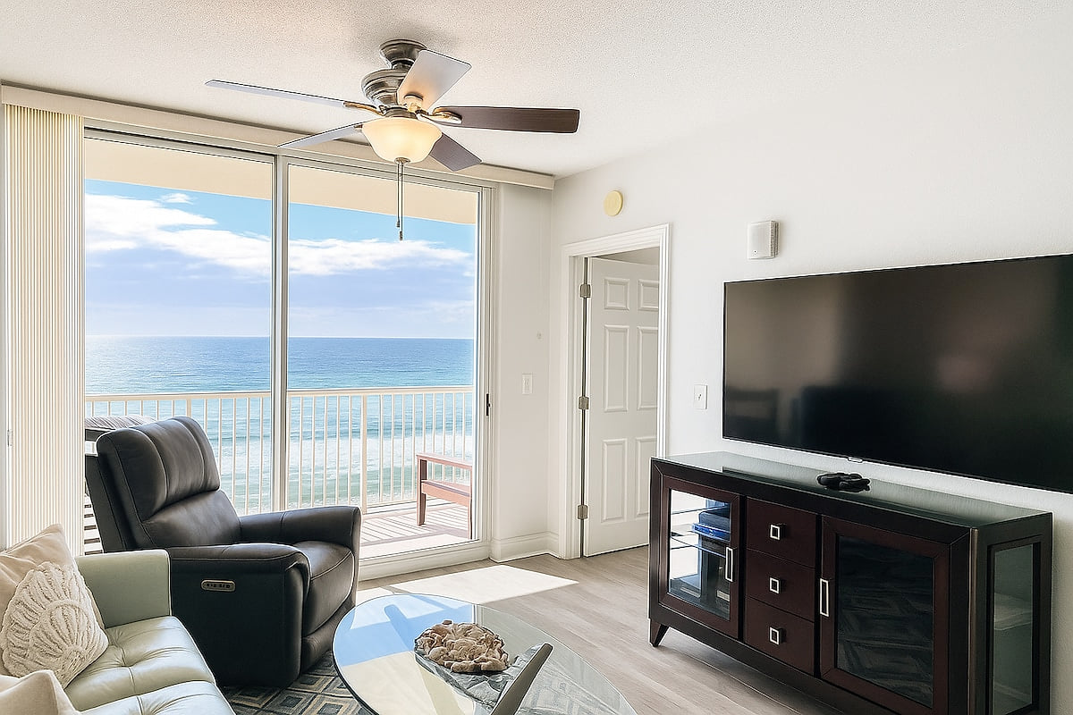 Direct Gulf-front balcony views from this 6th-floor 3-bedroom condo. This is the one! Majestic Beachfront Condo!