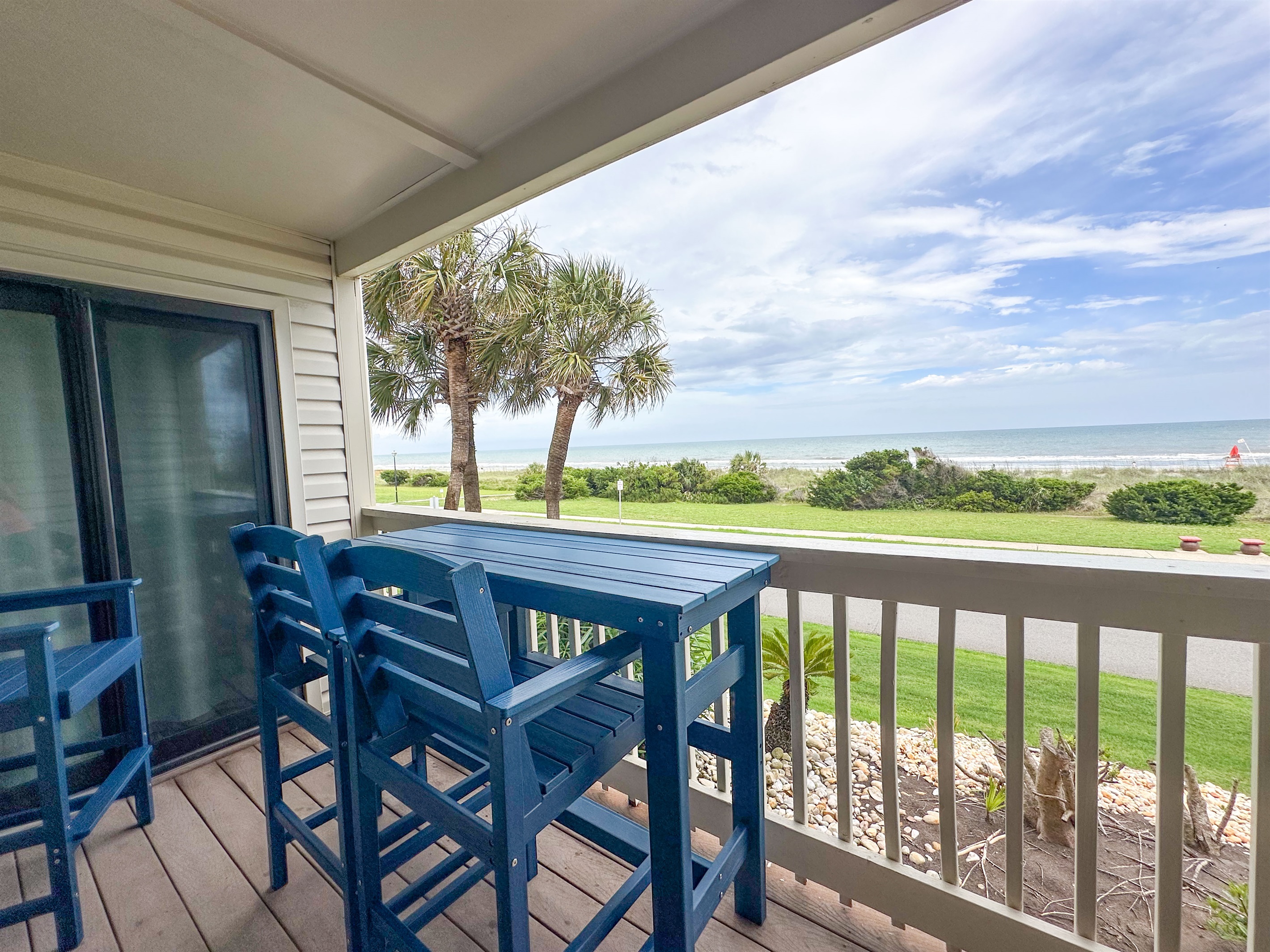 Deck and View to Private Beach
