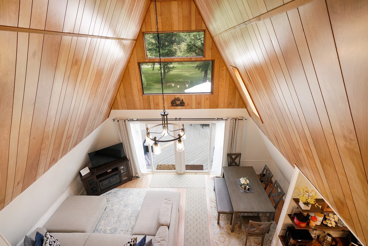 Riverfront🏕A-Frame Fire Pit🔥 Hot Tub / Hammock 