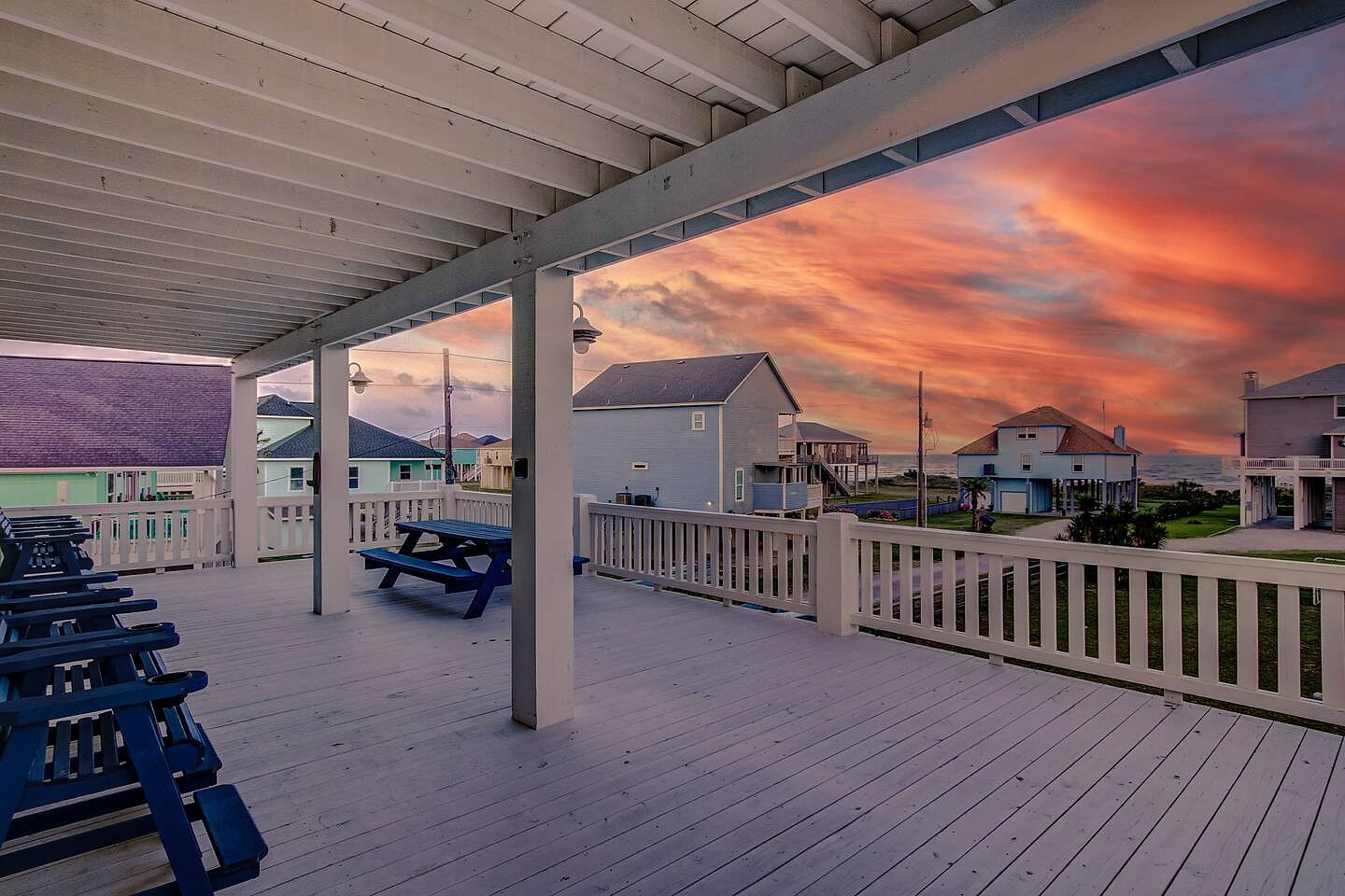 Savor the moment as the sun kisses the sea - the perfect way to end your day ☀️  Family/Pet friendly Crystal Beach -STEPS TO BEACH