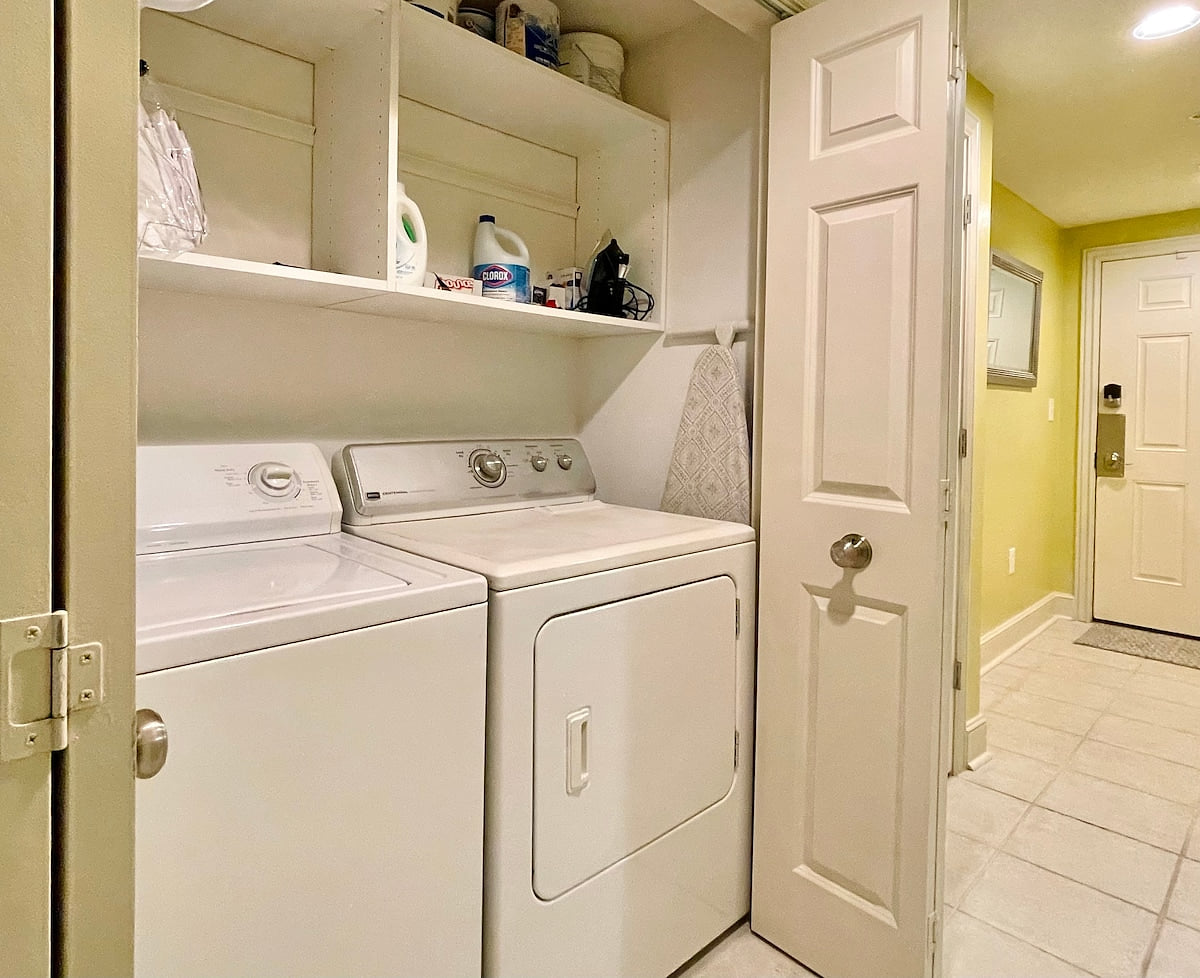 Full size washer and dryer in the condo