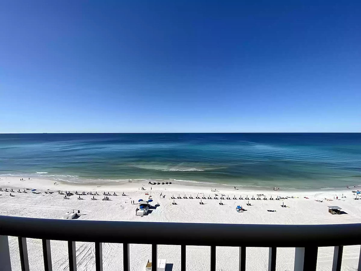 Beautiful beachfront balcony view