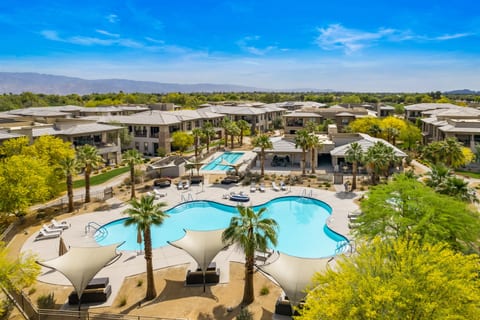 Shared pool includes a lap pool and a recreation pool
