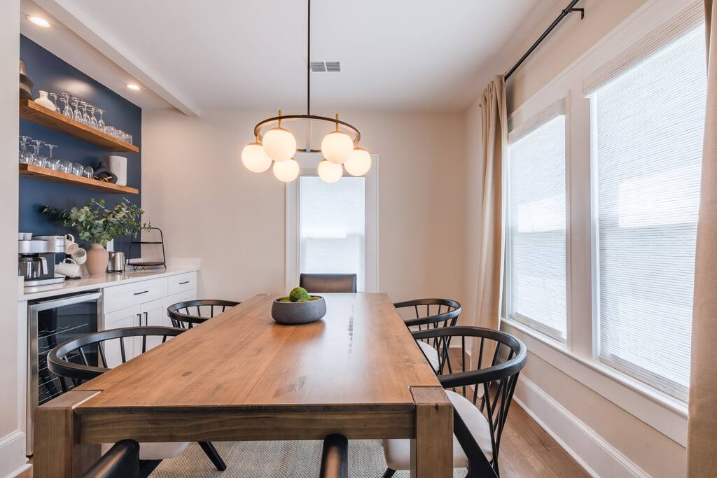 Start the morning off with a nice selection of coffee or tea. Be sure to keep a bottle of wine chilled for later.