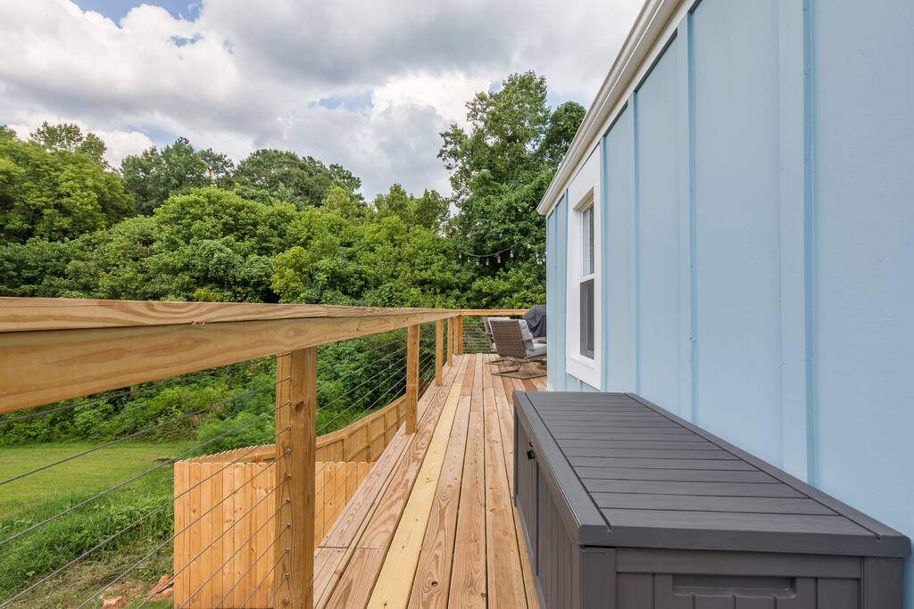 Head on out to the back deck overlooking the private fenced back yard.