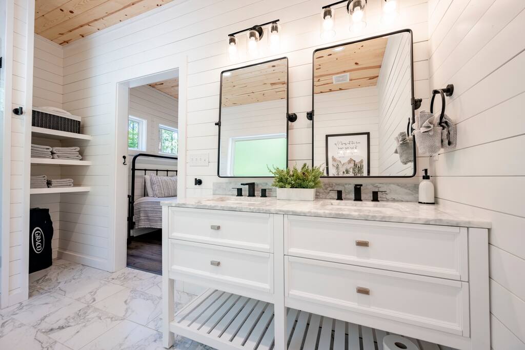 Master bathroom double vanity