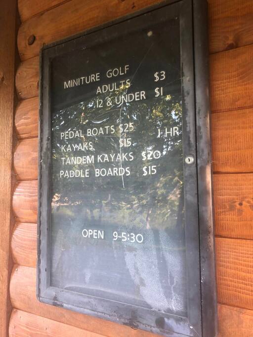 Beaver's Bend State Park rental pricing & hours posted from year 2022. 