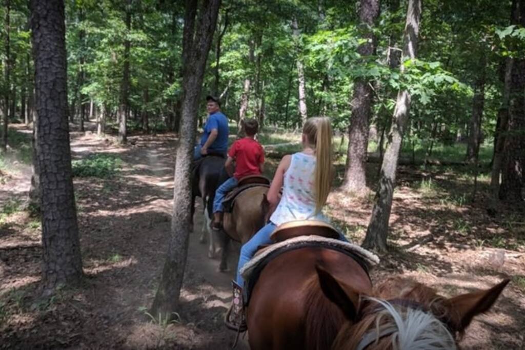 Calling all horse lovers! Choose between pony rides for the littles or trail rides the whole family can enjoy at Beaver's Bend Depot. (Trail rides may be booked in advance during peek times.)