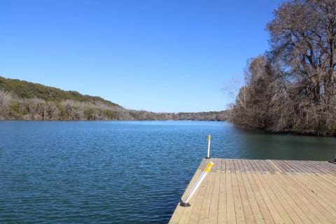 Lake view from the nearby Commons Ford Ranch Metropolitan Park