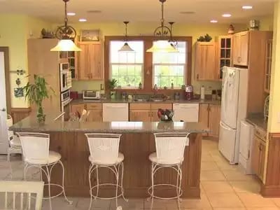 Our fully stocked kitchen with range, 2 ovens, microwave, fridge, 2 dishwashers and stand alone ice maker,