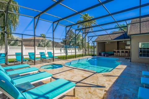 Mickeys Atlantis Cinema Pool Hot Tub Game Outdoor Kitchen BBQ
