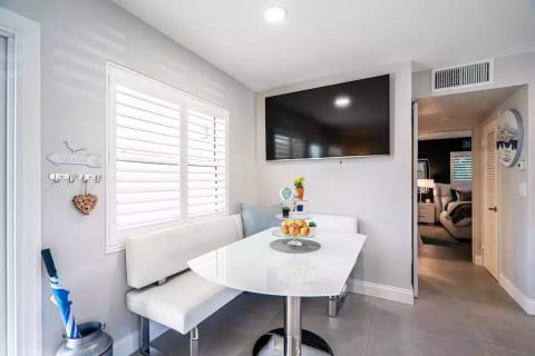 Dining table with bench seating, expandable table and extra chairs