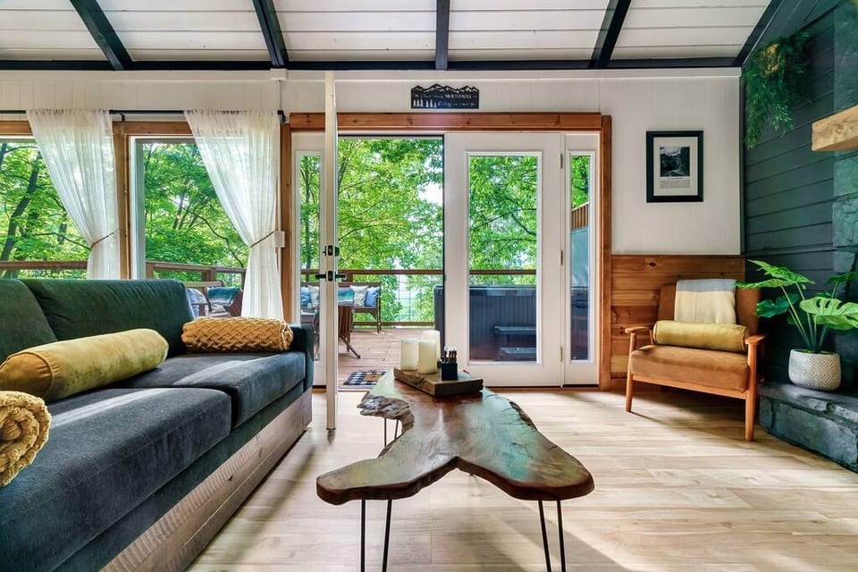 A beautiful summer view from the living area.
