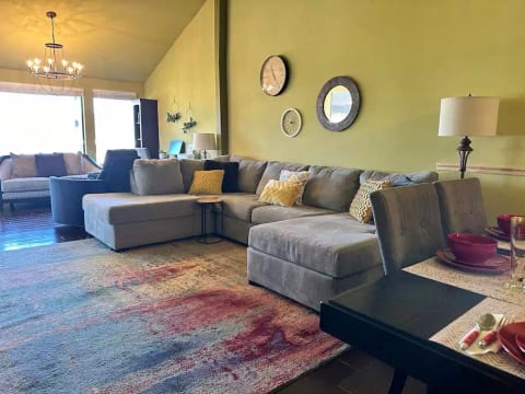 Inviting, large sectional allows everyone to get comfortable in our open floor plan.
