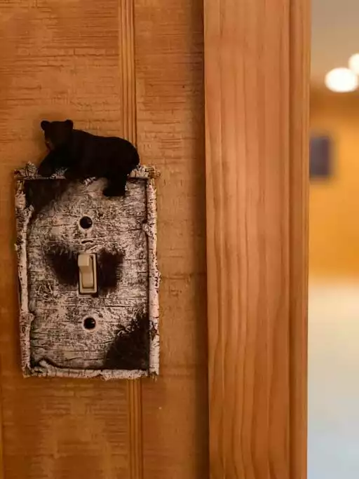 Lil bears light switches are everywhere in the cabin to get the full experience of a log cabin. Lil bears light switches are everywhere in the cabin to get the full experience of a log cabin. - One of a Kind Rustic “Paradise-in-Bryce” Log Cabin - Basye