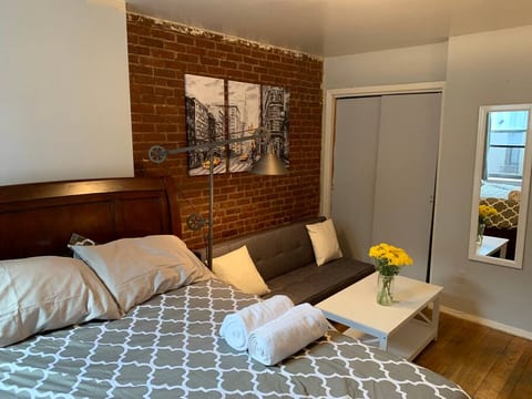 Private bedroom you are booking. Sometimes the bed spread does change but usually looks exactly like the photo. Clean linens and towels are provided.