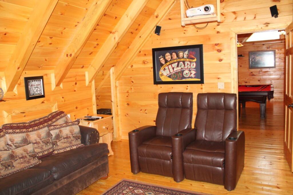 Theater Room with a Queen Sofa Sleeper