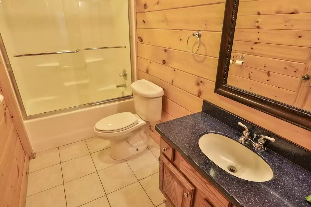 Terrace full bathroom with combo tub/shower.