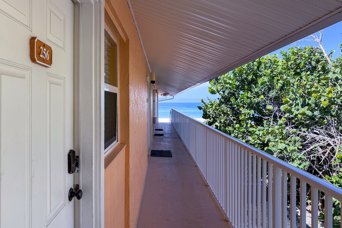 Just at the bottom of the stairs!  The beach awaits...!