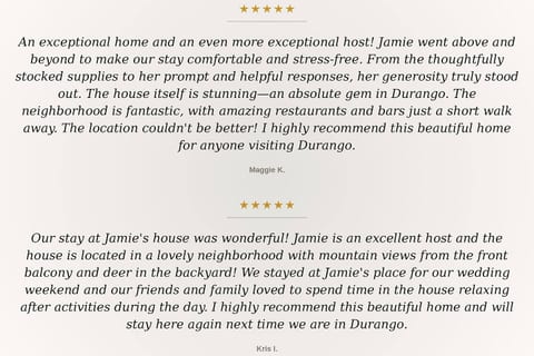 With countless glowing reviews and a myriad of positive experiences shared by our guests, we invite you to read their feedback and discover what makes a stay at Heart Stone House exceptional.