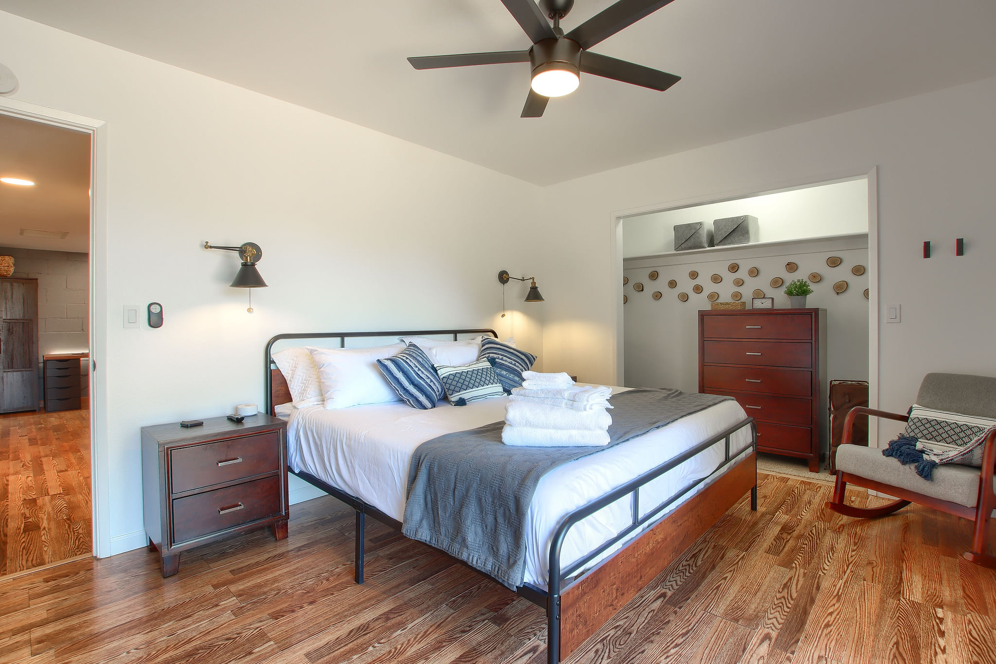 Sled Bedroom  | Luxurious King Bedding | PackNPlay | Walk out to enjoy!