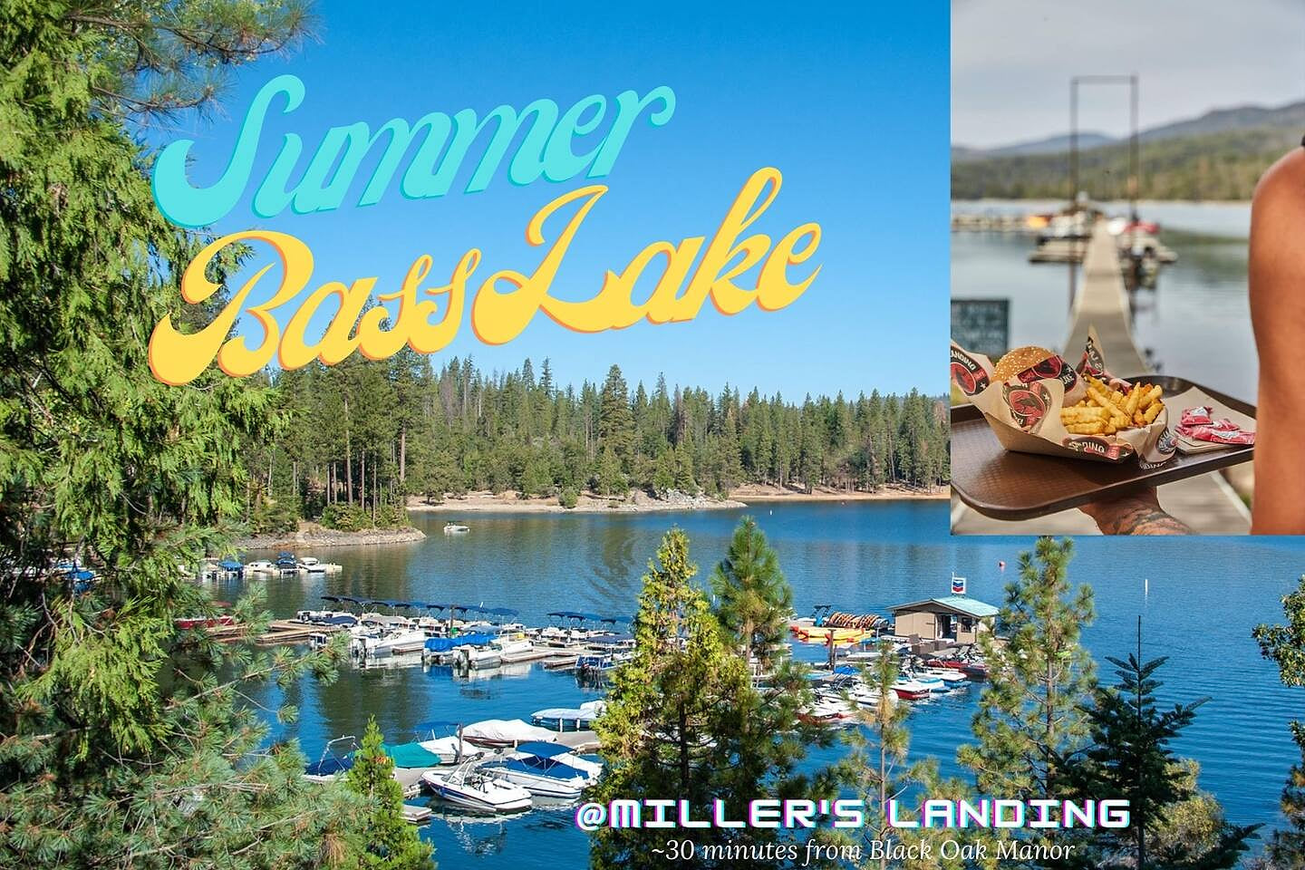 Bass Lake is nearby for your summer boating activities!