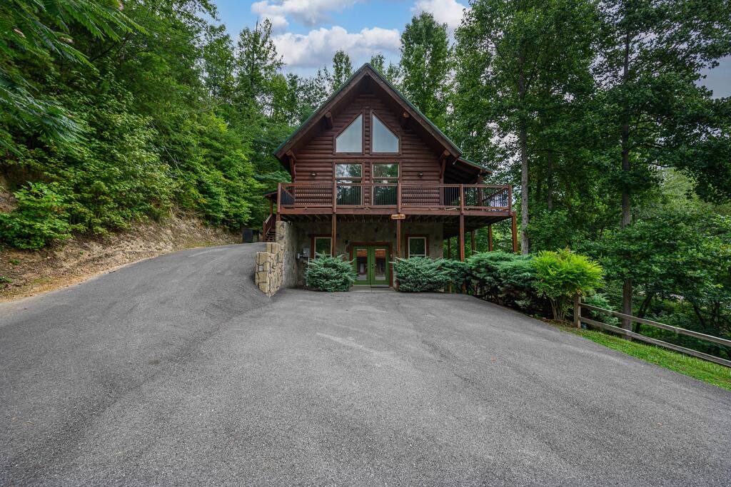 Large parking area and EV charger.