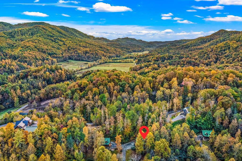 Arial view of the cabin location.