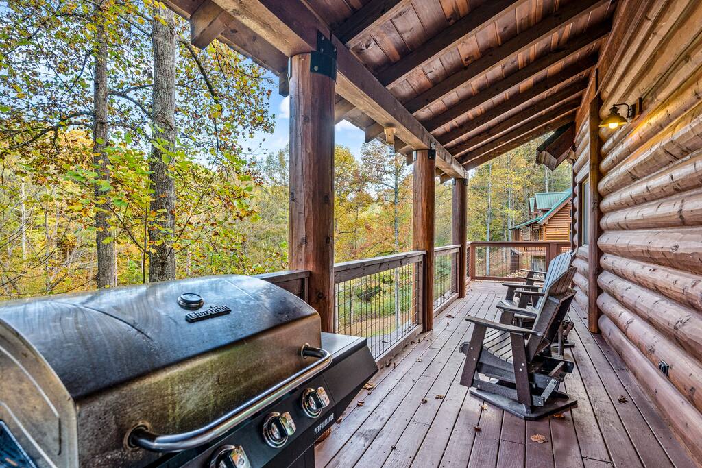 Large deck for relaxing and grilling.  Smoking is allowed outside only.