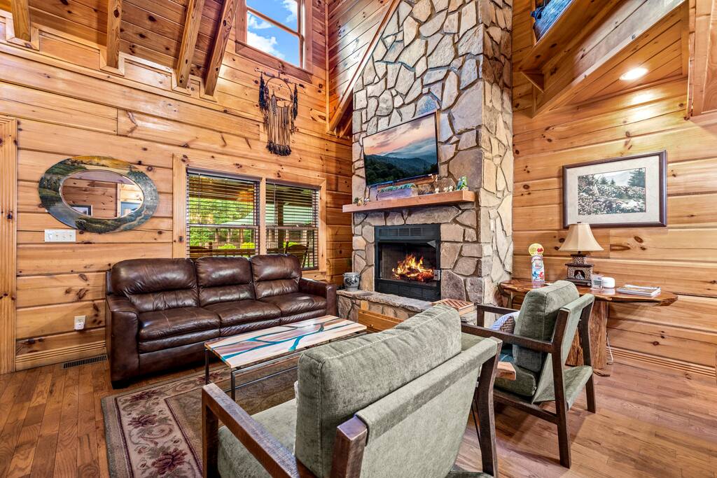 Relax with our gas fireplace and large TV to watch the next big game.