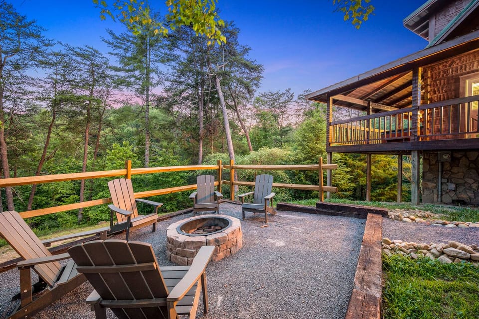Enjoy those mountain nights with our brand new firepit area.